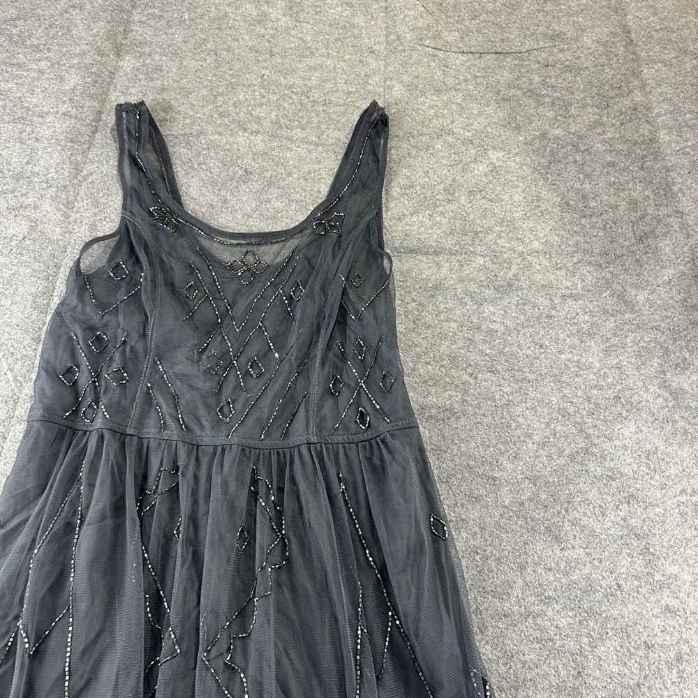 Abercrombie & Fitch Dress Small Beaded Overlay Mini Gray Formal Holiday Event - Picture 2 of 6
